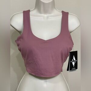 Skechers GoWalk Women’s Pink Sweetheart Neck Fitness Gym Sports Bra Top s M